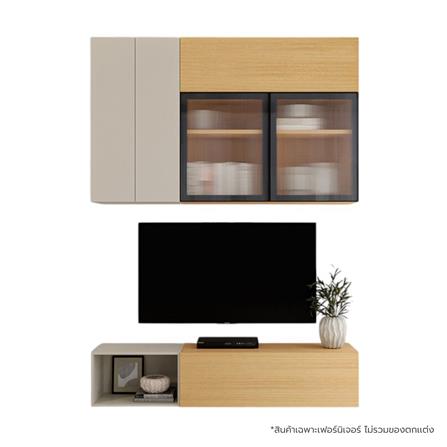 ชุดตู้วางทีวี SB BUILT IN WISEST 19239325 180 ซม. สีเทา/น้ำตาล_0