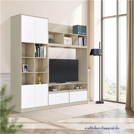 ชุดตู้วางทีวี KONCEPT HANSON 19230654 200 ซม. สีไอโวรี่ลินิน/ขาว_4