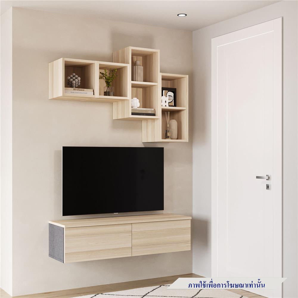 ชุดตู้วางทีวี SB BUILT IN WISEST 19239342 120 ซม. สี CANYON OAK
