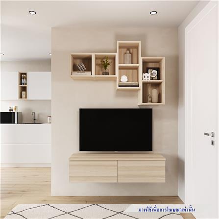 ชุดตู้วางทีวี SB BUILT IN WISEST 19239342 120 ซม. สี CANYON OAK_1