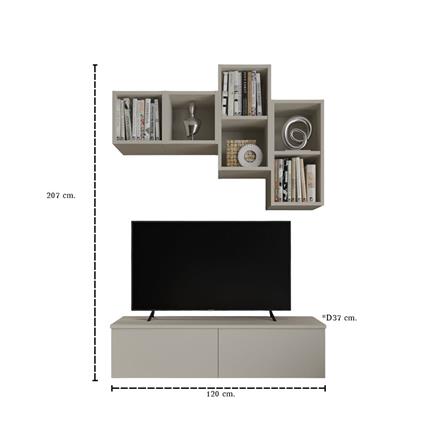 ชุดตู้วางทีวี SB BUILT IN WISEST 19239343 120 ซม. สีเทาอ่อน_3