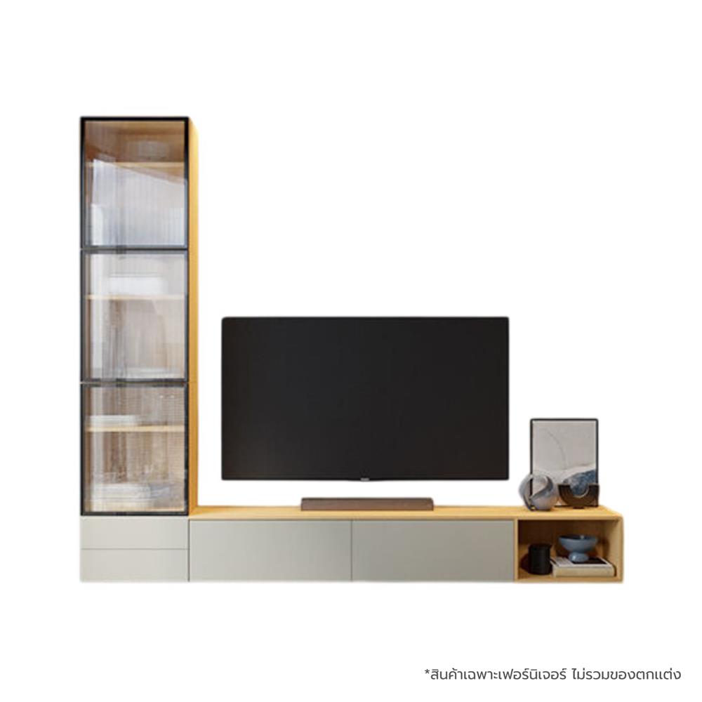 ชุดตู้วางทีวี SB BUILT IN WISEST 19239324 300 ซม. สีเทา/น้ำตาล