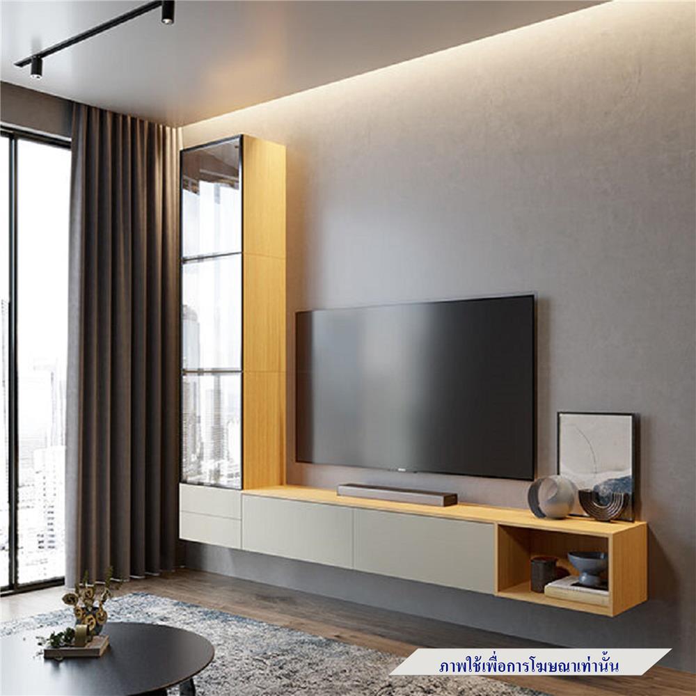 ชุดตู้วางทีวี SB BUILT IN WISEST 19239324 300 ซม. สีเทา/น้ำตาล