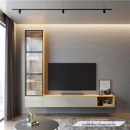 ชุดตู้วางทีวี SB BUILT IN WISEST 19239324 300 ซม. สีเทา/น้ำตาล_1