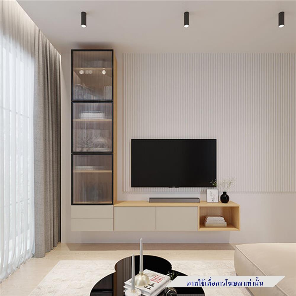 ชุดตู้วางทีวี SB BUILT IN WISEST 19239322 240 ซม. สีเทา/น้ำตาล