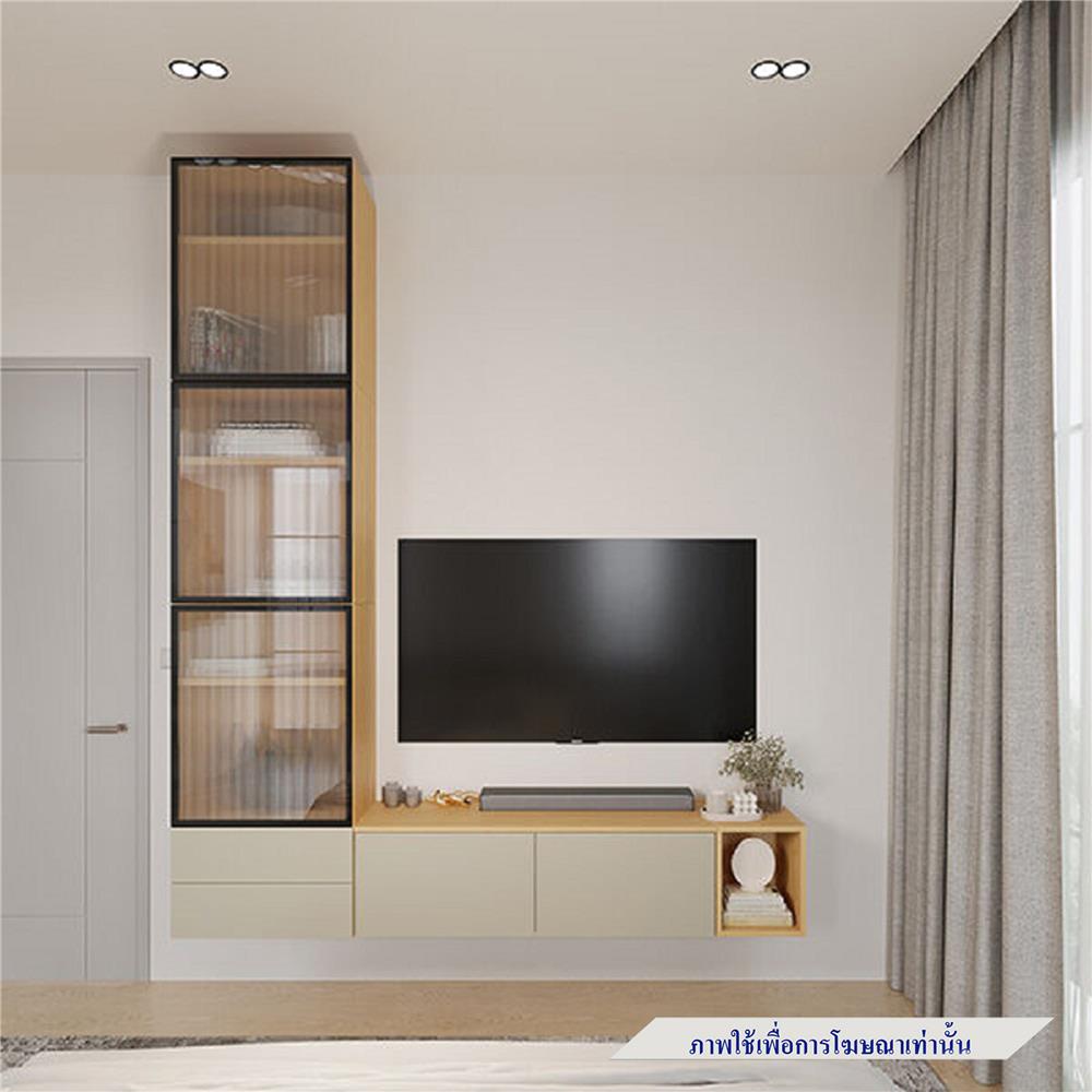 ชุดตู้วางทีวี SB BUILT IN WISEST 19239321 220 ซม. สีเทา/น้ำตาล