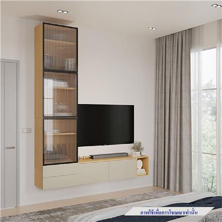 ชุดตู้วางทีวี SB BUILT IN WISEST 19239321 220 ซม. สีเทา/น้ำตาล_2