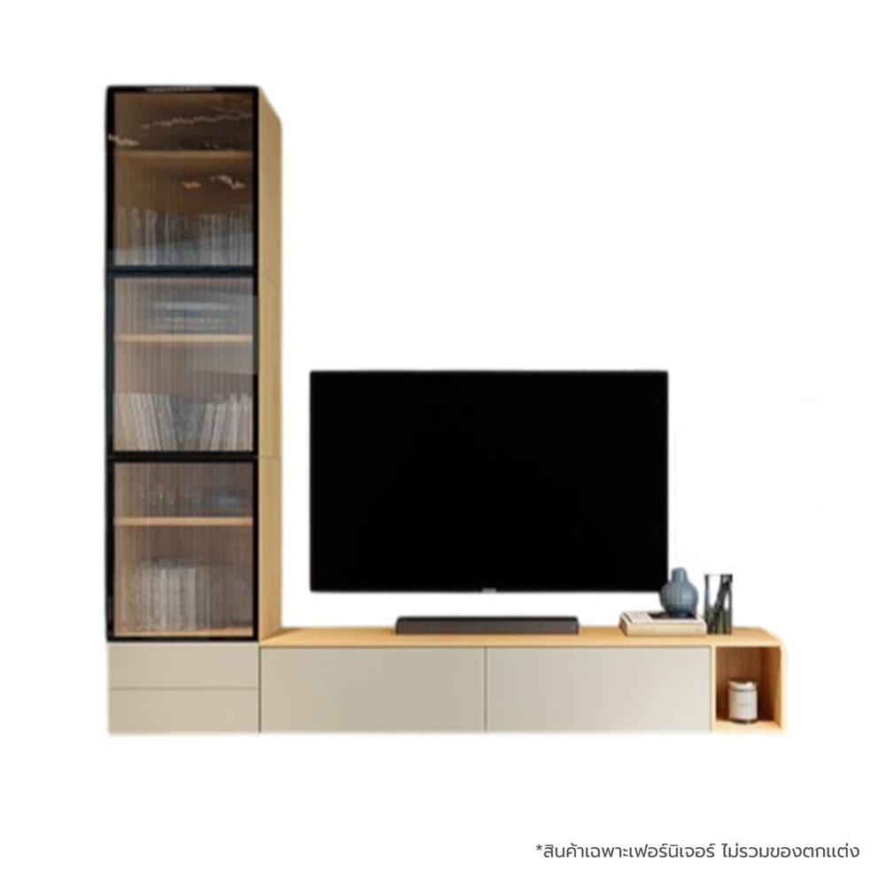 ชุดตู้วางทีวี SB BUILT IN WISEST 19239323 280 ซม. สีเทา/น้ำตาล