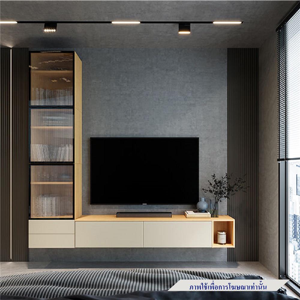 ชุดตู้วางทีวี SB BUILT IN WISEST 19239323 280 ซม. สีเทา/น้ำตาล