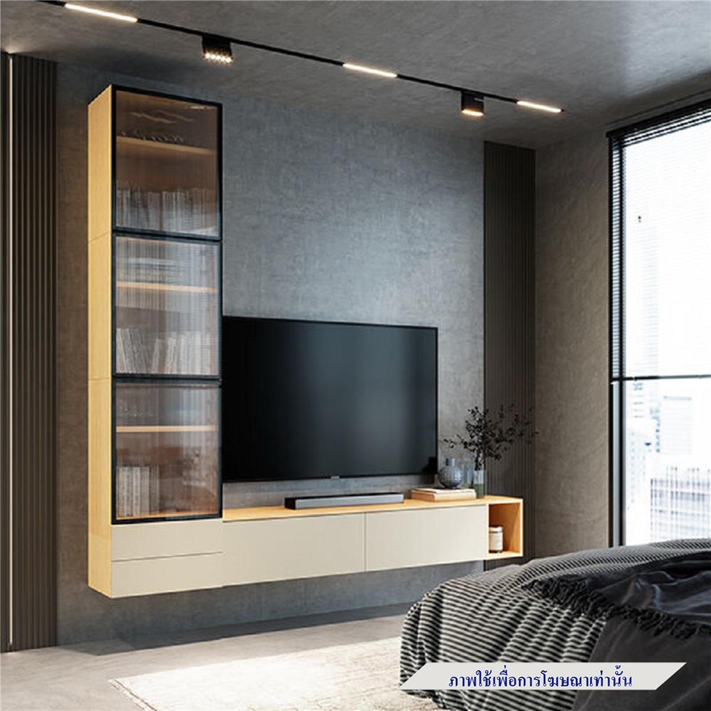 ชุดตู้วางทีวี SB BUILT IN WISEST 19239323 280 ซม. สีเทา/น้ำตาล