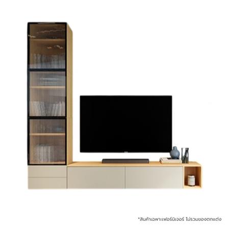 ชุดตู้วางทีวี SB BUILT IN WISEST 19239323 280 ซม. สีเทา/น้ำตาล_0