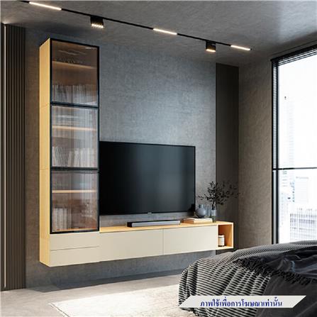 ชุดตู้วางทีวี SB BUILT IN WISEST 19239323 280 ซม. สีเทา/น้ำตาล_2