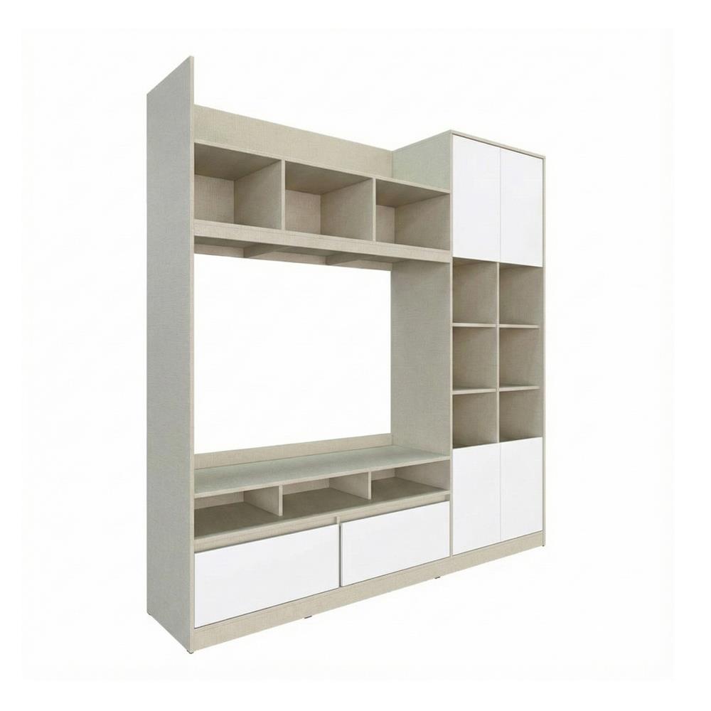 ชุดตู้วางทีวี KONCEPT HANSON 19230653 200 ซม. สีไอโวรี่ลินิน/ขาว