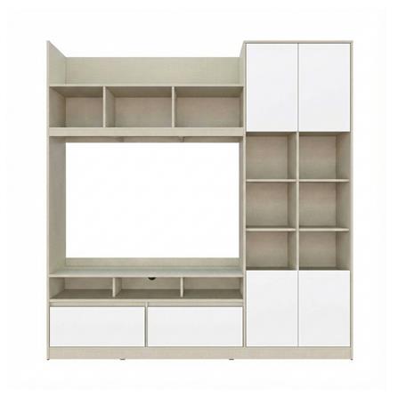 ชุดตู้วางทีวี KONCEPT HANSON 19230653 200 ซม. สีไอโวรี่ลินิน/ขาว_0