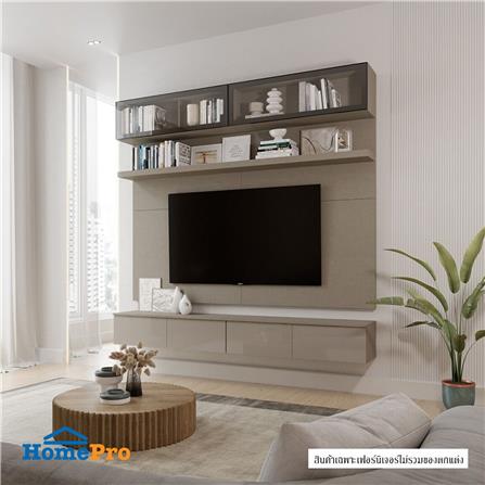 ชุดตู้วางทีวี SB BUILT IN WISEST 19238192 240 ซม. สีเบจ_1