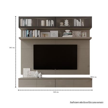 ชุดตู้วางทีวี SB BUILT IN WISEST 19238192 240 ซม. สีเบจ_2