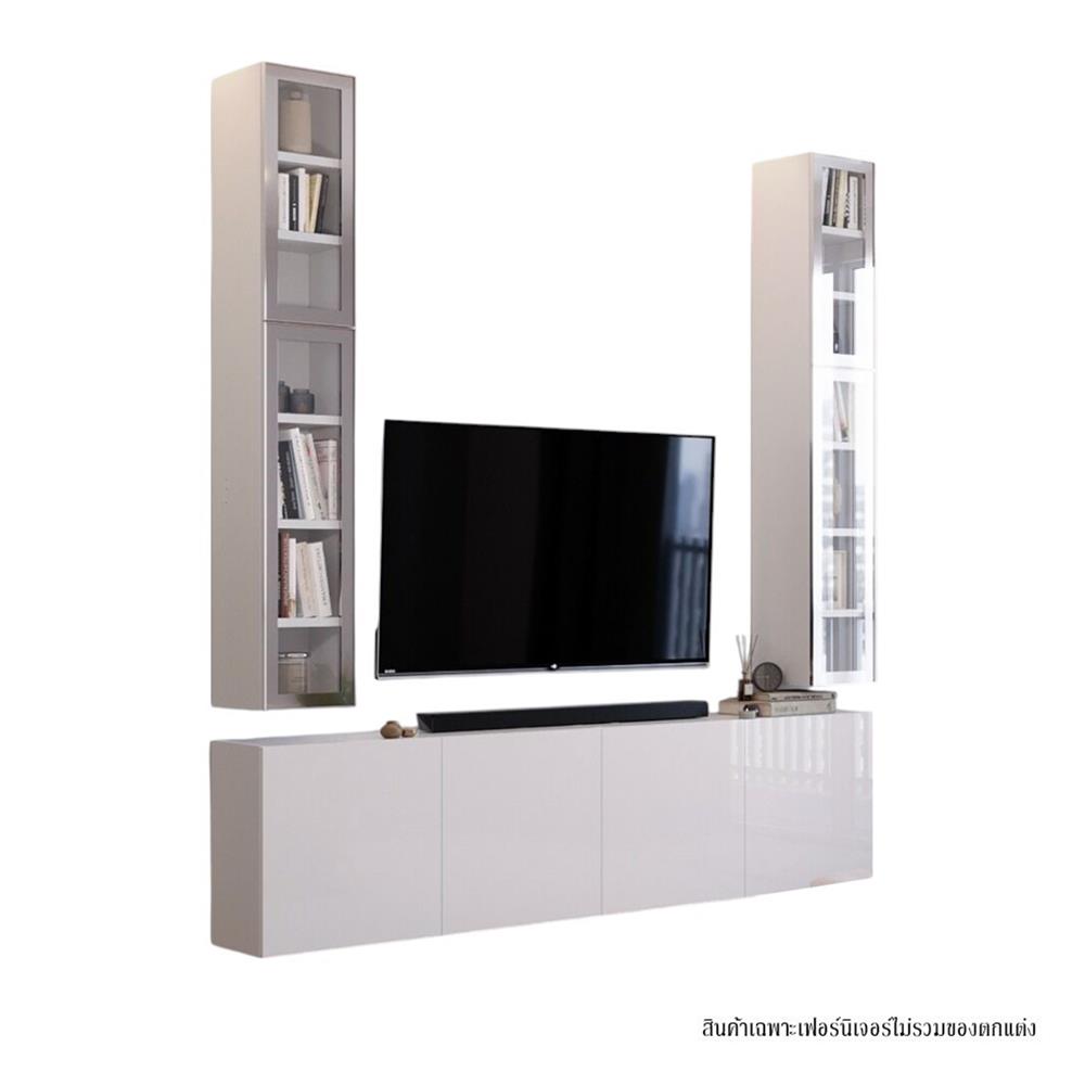 ชุดตู้วางทีวี SB BUILT IN WISEST 19238498 240 ซม. สีขาว