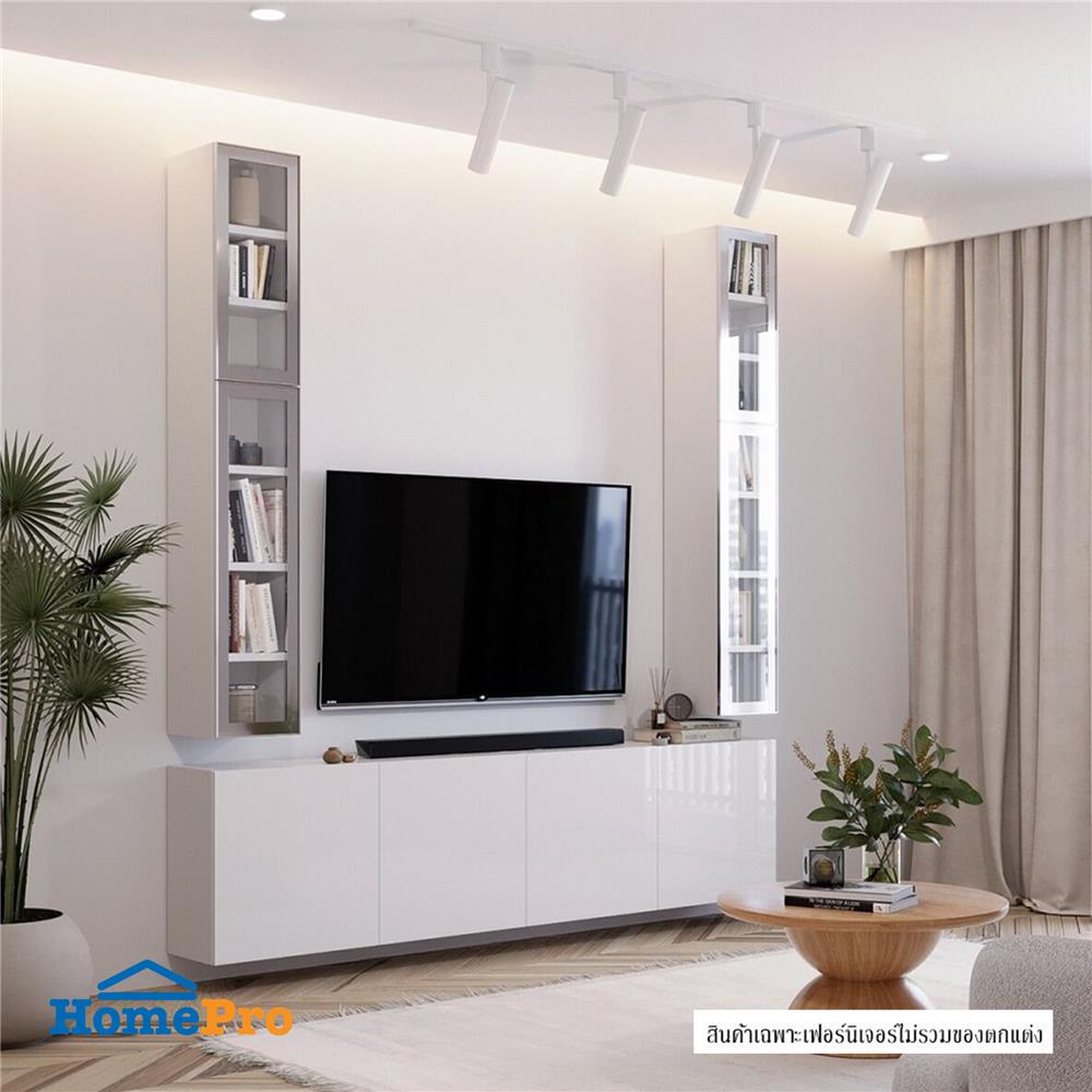 ชุดตู้วางทีวี SB BUILT IN WISEST 19238498 240 ซม. สีขาว