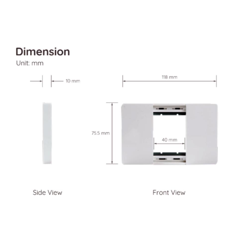 หน้ากาก 1 ช่อง SIMON F1 HN118-GR7 สีเทา