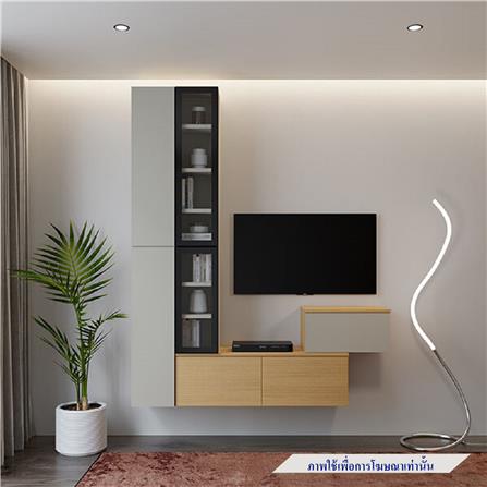 ชุดตู้วางทีวี SB BUILT IN WISEST 19239318 180 ซม. สีเทา/น้ำตาล_1