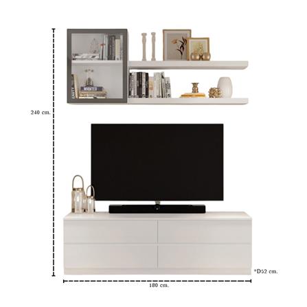 ชุดตู้วางทีวี SB BUILT IN WISEST 19238494 180 ซม. สีขาว_3