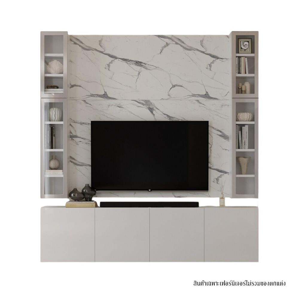 ชุดตู้วางทีวี SB BUILT IN WISEST 19238501 240 ซม. สีขาว