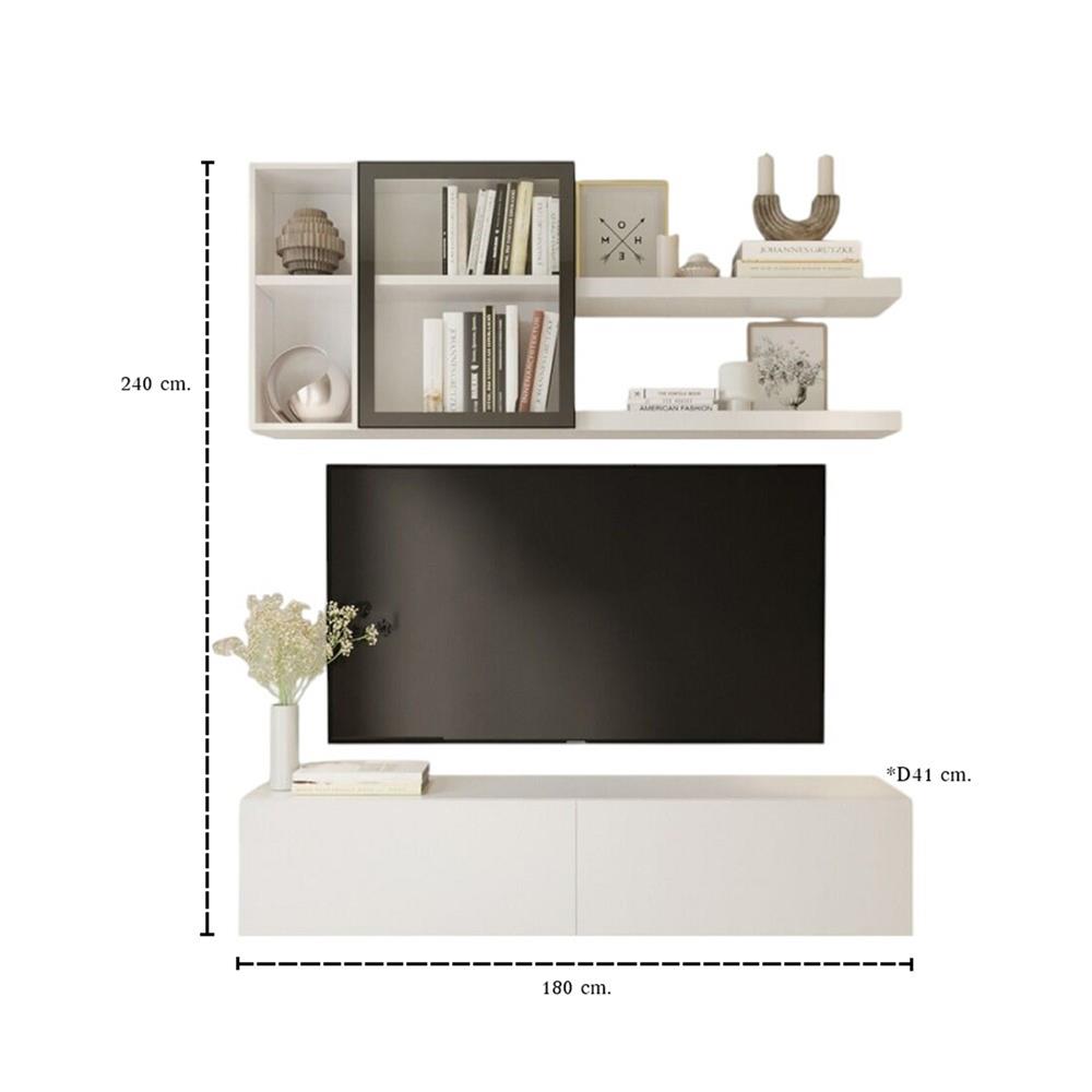 ชุดตู้วางทีวี SB BUILT IN WISEST 19238496 180 ซม. สีขาว