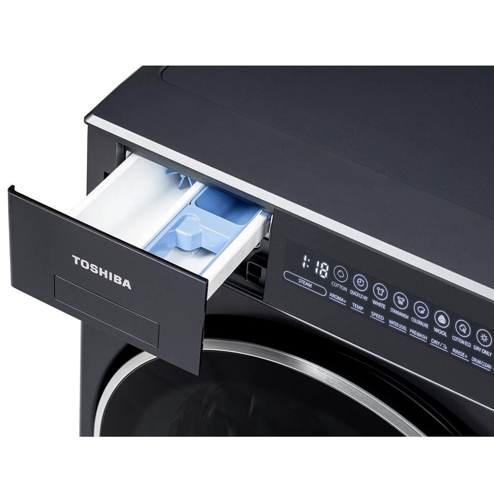 เครื่องซักอบผ้าฝาหน้า TOSHIBA TWD-T35BP160MWT(MG) 15/9 กก. อินเวอร์เตอร์ สีเทาดำ