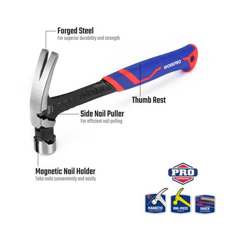 ค้อนหงอน ด้ามไฟเบอร์ WORKPRO WP241013 450 กรัม (16 ออนซ์)_3