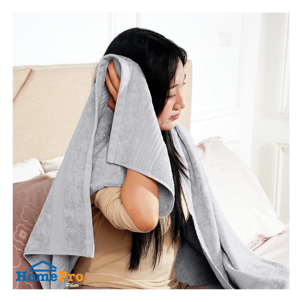 ผ้าขนหนู HOME LIVING STYLE CHARLOTTE 27x54 นิ้ว สี GREY