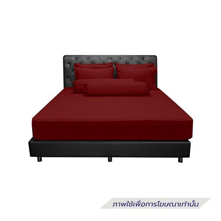 ชุดผ้าปูที่นอน 5 ฟุต (ชุด 5 ชิ้น) PICASSO SMILE สี BURGUNDY_1