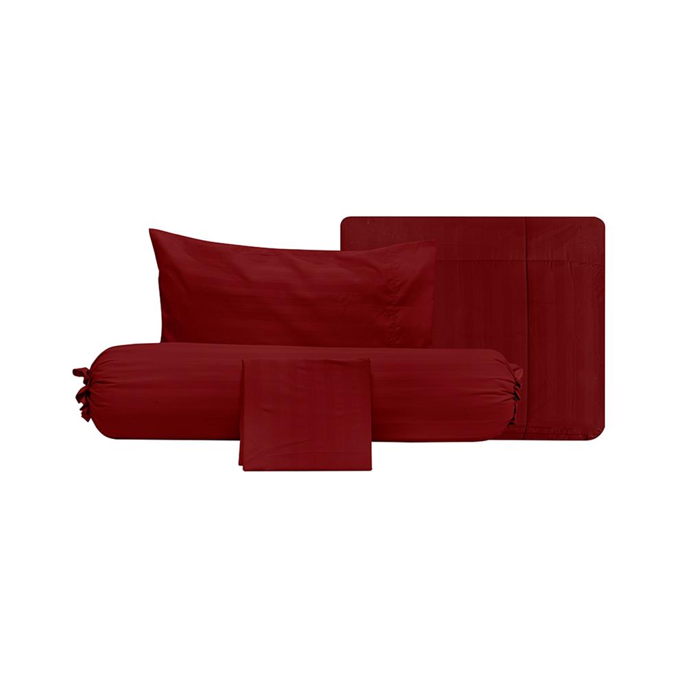 ชุดผ้าปูที่นอน 3.5 ฟุต (ชุด 4 ชิ้น) PICASSO SMILE สี BURGUNDY