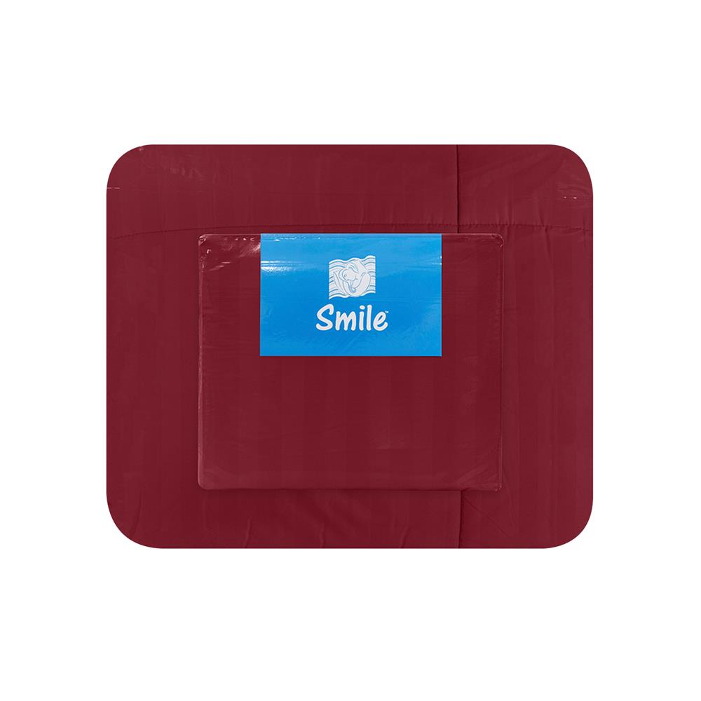 ชุดผ้าปูที่นอน 6 ฟุต (ชุด 6 ชิ้น) PICASSO SMILE สี BURGUNDY