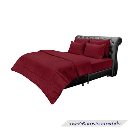 ชุดผ้าปูที่นอน 6 ฟุต (ชุด 6 ชิ้น) PICASSO SMILE สี BURGUNDY_1