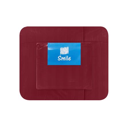 ชุดผ้าปูที่นอน 6 ฟุต (ชุด 6 ชิ้น) PICASSO SMILE สี BURGUNDY_3