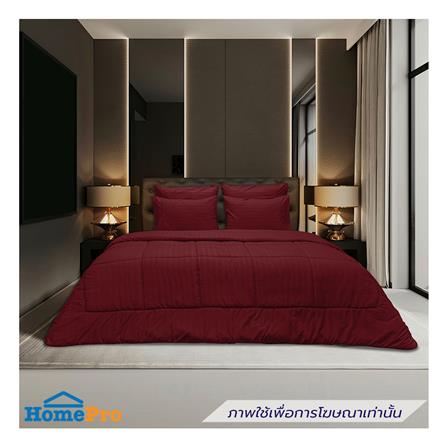 ชุดผ้าปูที่นอน 6 ฟุต (ชุด 5 ชิ้น) PICASSO SMILE สี BURGUNDY_0