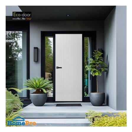ประตูภายนอก UPVC เจาะลูกบิด ECO-DOOR UX2 80x200 ซม. สีขาว_1