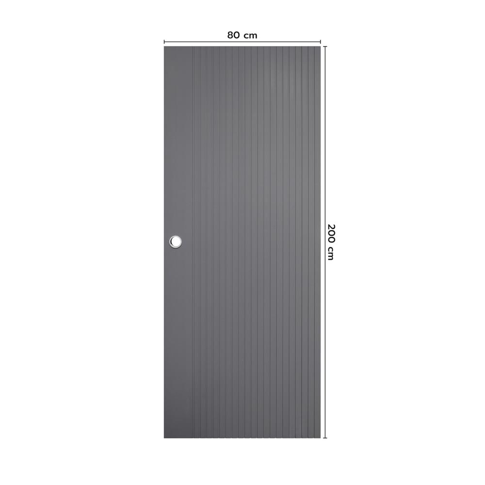 ประตูภายนอก UPVC เจาะลูกบิด ECO-DOOR UX1 80x200 ซม. สีเทา