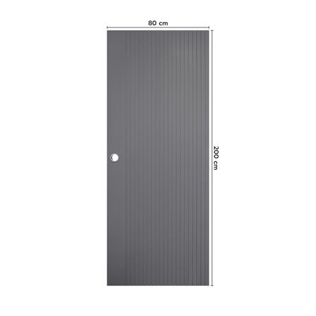 ประตูภายนอก UPVC เจาะลูกบิด ECO-DOOR UX1 80x200 ซม. สีเทา_3