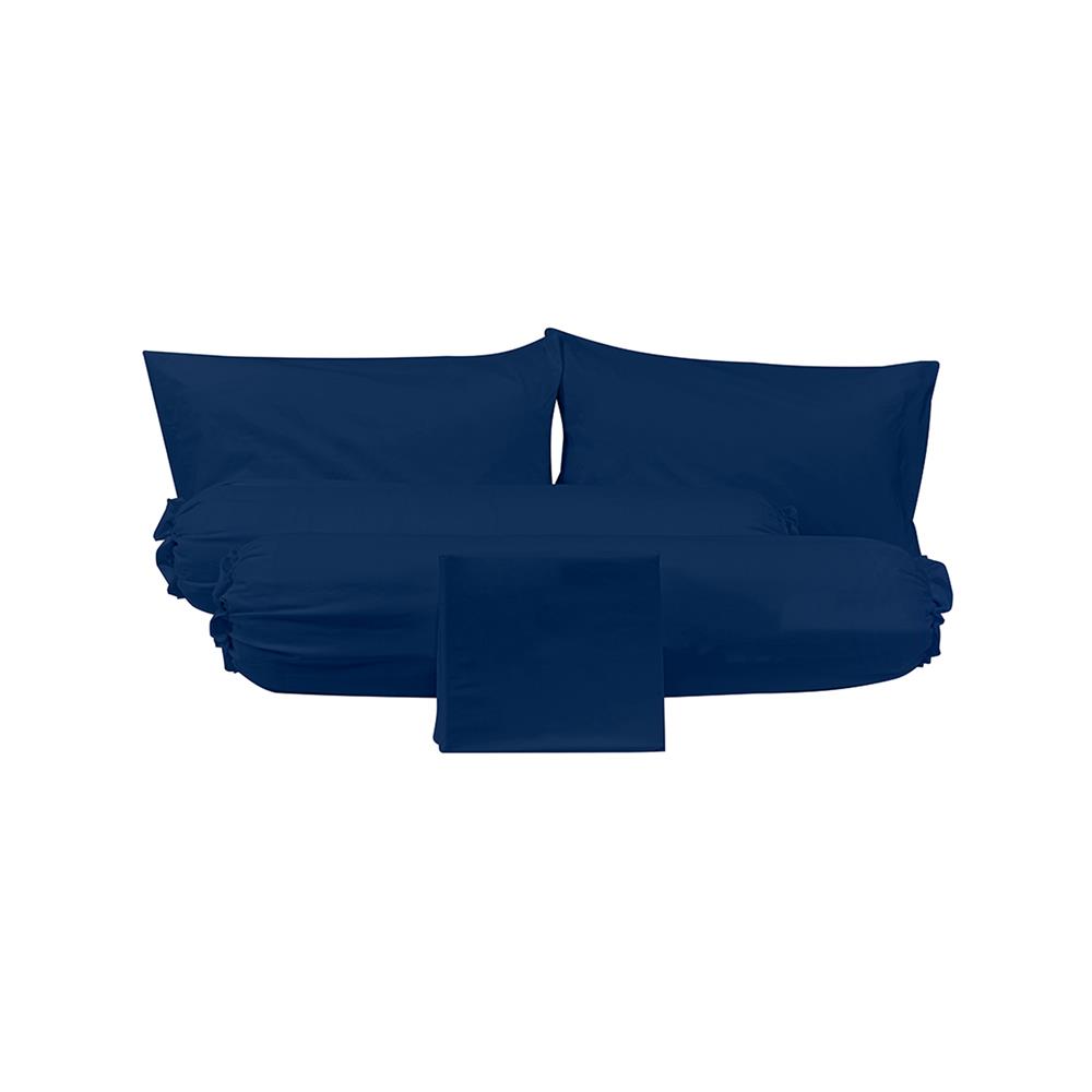ชุดผ้าปูที่นอน 5 ฟุต (ชุด 5 ชิ้น) PICASSO SMILE สี NAVY BLUE