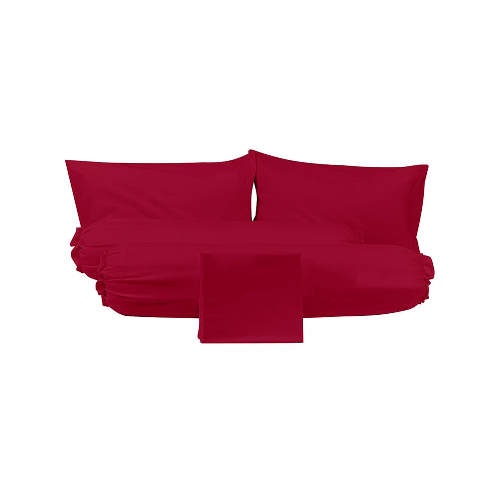 ชุดผ้าปูที่นอน 5 ฟุต (ชุด 5 ชิ้น) PICASSO SMILE สี BURGUNDY