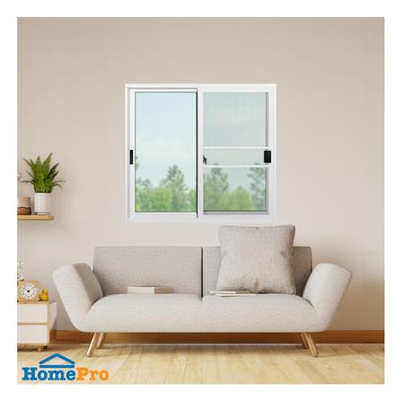 หน้าต่างบานเลื่อน อะลูมิเนียม S-S มุ้ง KPA ECO 120x110 ซม. สีขาว_1