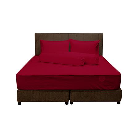 ชุดผ้าปูที่นอน 6 ฟุต (ชุด 5 ชิ้น) PICASSO SMILE สี BURGUNDY_1