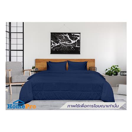 ชุดผ้าปูที่นอน 6 ฟุต (ชุด 5 ชิ้น) PICASSO SMILE สี NAVY BLUE_0