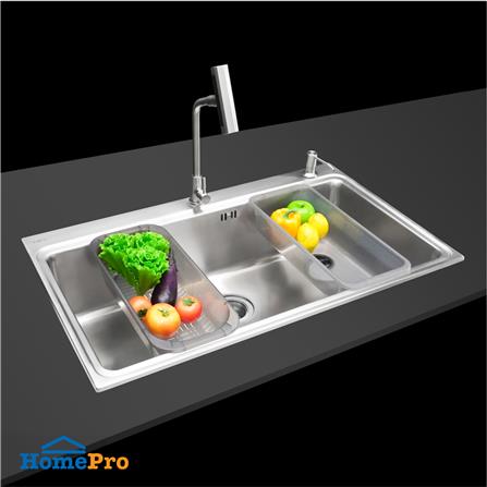 ซิงค์ฝัง 1 หลุม MEX BIX85BM-MF 86 ซม. สีเงิน_3