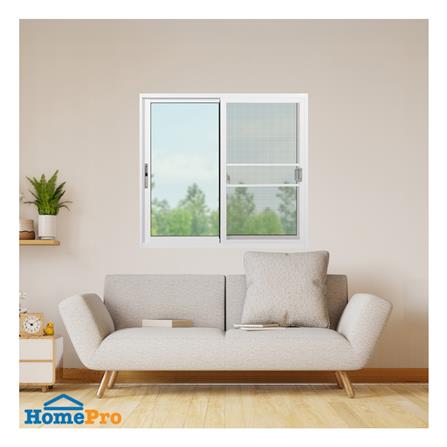 หน้าต่างบานเลื่อน อะลูมิเนียม S-S มุ้ง KPA 120x110 ซม. สีขาว_1