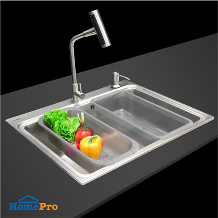 ซิงค์ฝัง 1 หลุม MEX BIX60BM-MF 61.5 ซม. สีเงิน_2