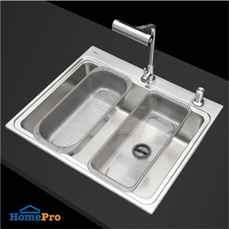 ซิงค์ฝัง 1 หลุม MEX BIX60BM-MF 61.5 ซม. สีเงิน_3