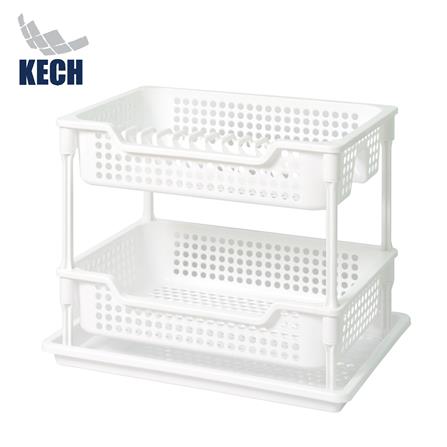 ชั้นคว่ำจานพลาสติก 2 ชั้นพร้อมถาดรองน้ำ KECH ZALE_0