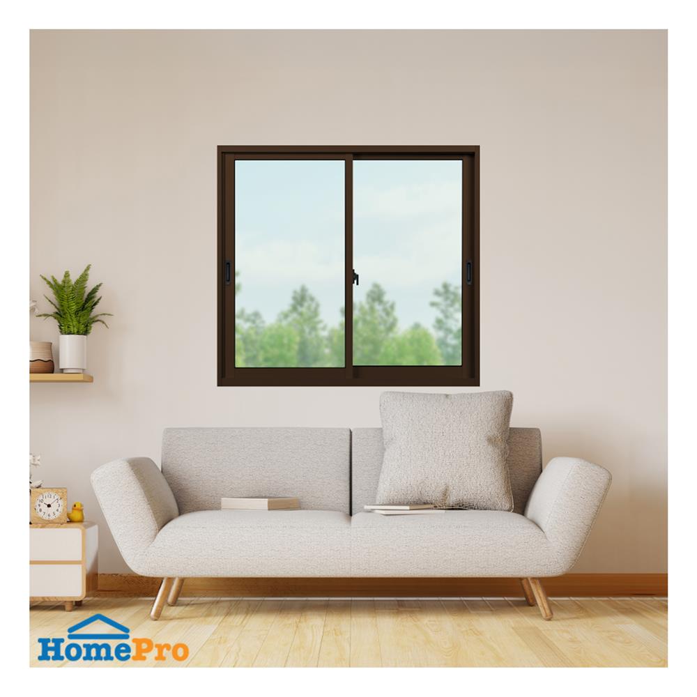 หน้าต่างบานเลื่อน อะลูมิเนียม S-S KPA ECO 120x110 ซม. สีชา